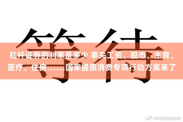 杠杆证券的利率是多少 事关工资、股市、生育、医疗、住房……国家提振消费专项行动方案来了