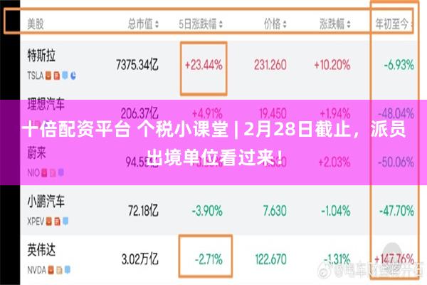 十倍配资平台 个税小课堂 | 2月28日截止，派员出境单位看过来！