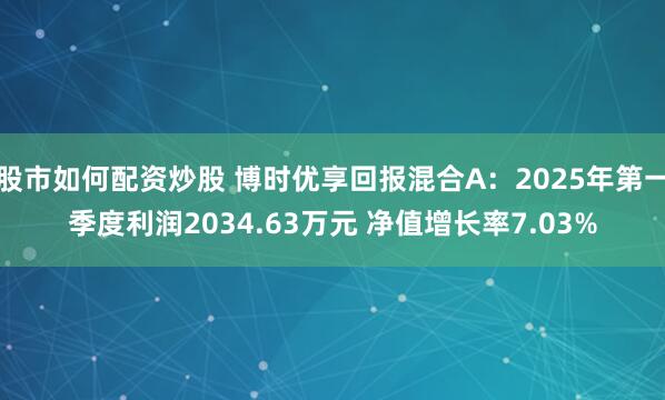 股市如何配资炒股 博时优享回报混合A：2025年第一季度利润2034.63万元 净值增长率7.03%