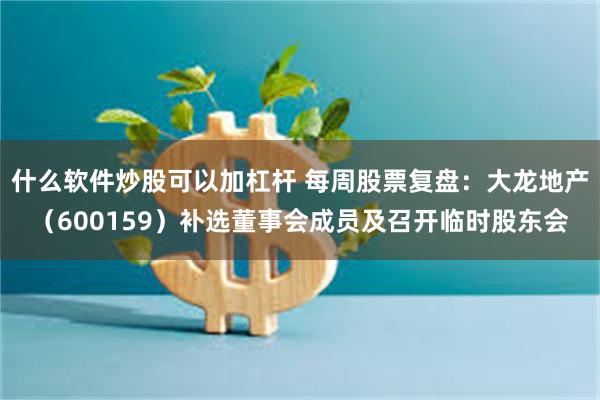什么软件炒股可以加杠杆 每周股票复盘：大龙地产（600159）补选董事会成员及召开临时股东会