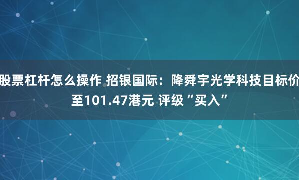 股票杠杆怎么操作 招银国际：降舜宇光学科技目标价至101.47港元 评级“买入”