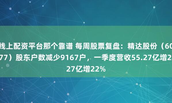 线上配资平台那个靠谱 每周股票复盘：精达股份（600577）股东户数减少9167户，一季度营收55.27亿增22%