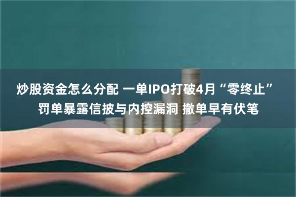 炒股资金怎么分配 一单IPO打破4月“零终止” 罚单暴露信披与内控漏洞 撤单早有伏笔